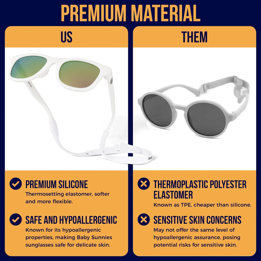White - Polarised Kids Sunglasses by Baby Sunnies (2-8 Years)