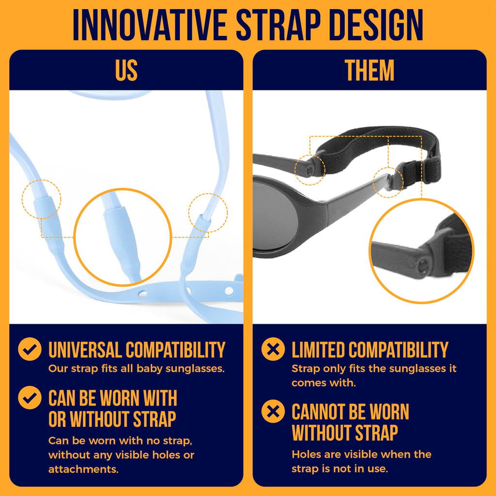 Sky Blue Flexible Polarised Baby Sunglasses with Strap (0-24 Months)